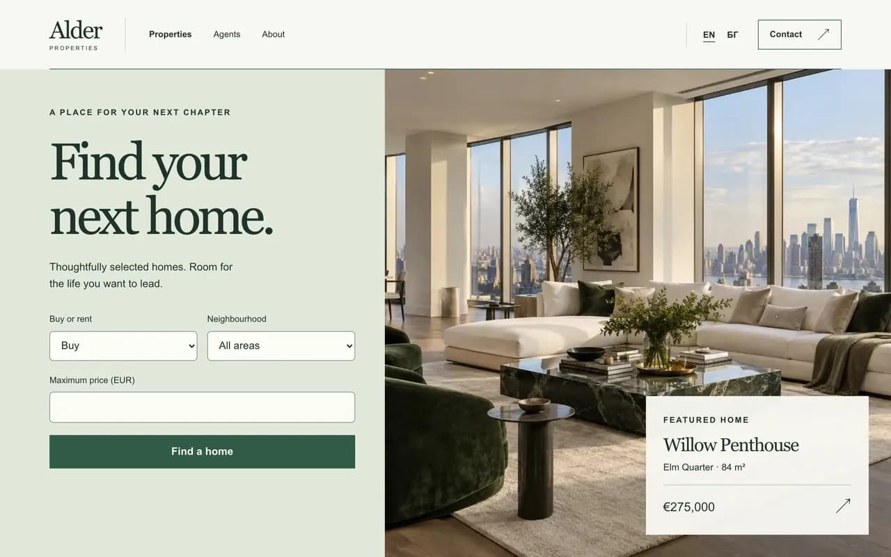 Property agency: Alder Properties