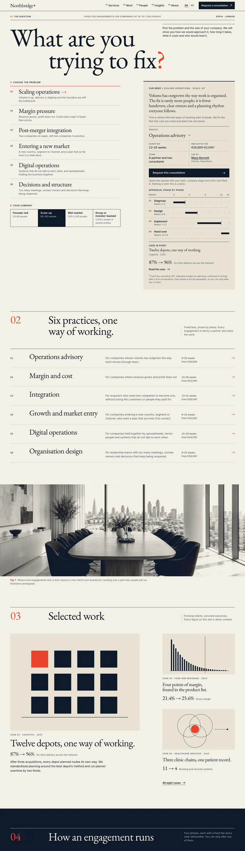 Northbridge Consulting full homepage, desktop